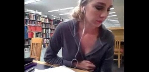  College student strips in front of cam in school library